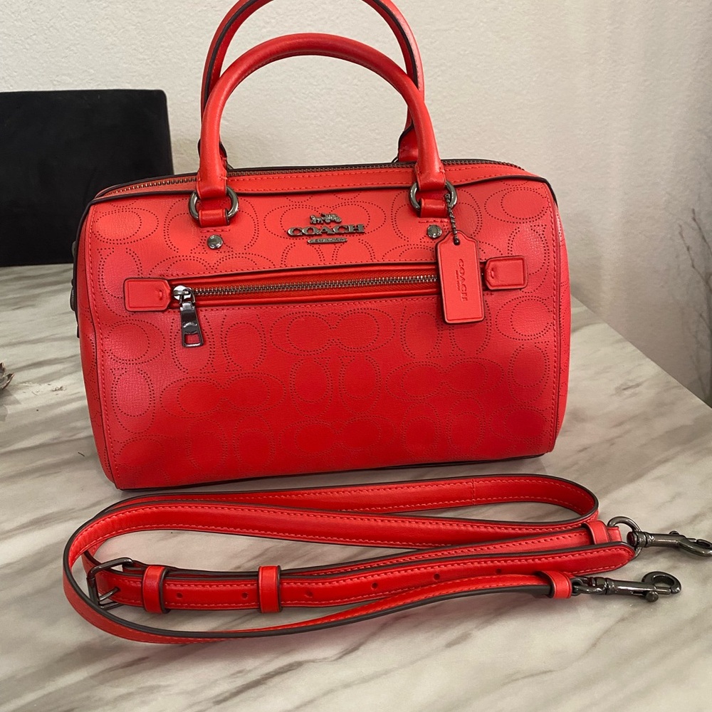 Coach Vibrant Red Satchel - Picture 2 of 6